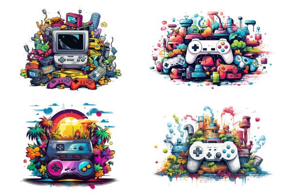 90s Retro Video Game Design Bundle: A Treasure Trove for Digital Designers