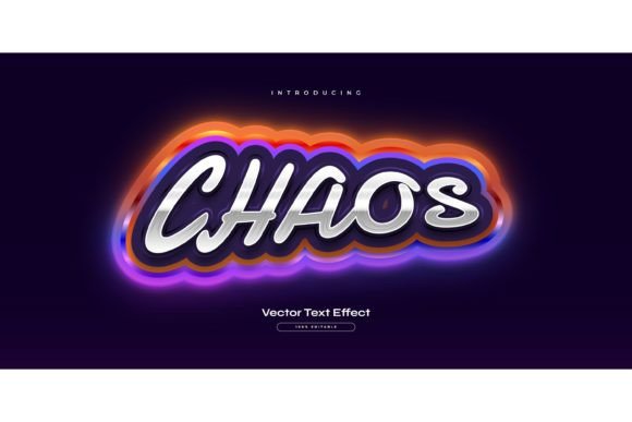 Chaos Text in Game Style and Neon Effect: Bold Design for Real-World Creativity