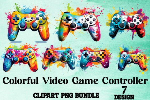 Colorful Video Game Controller: A Versatile Design for Creative and Commercial Projects