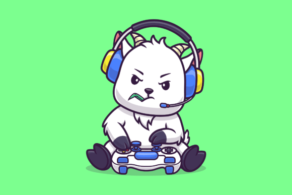 Cute Sheep Playing Game Cartoon: A Versatile Design Asset for Creative Projects