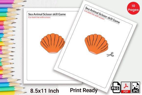 Enhancing Motor Skills with Sea Animal Scissor Skill Game Worksheets
