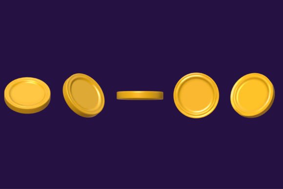 Game Gold Coin Set 3D Render – Premium Design Asset for Creative Projects