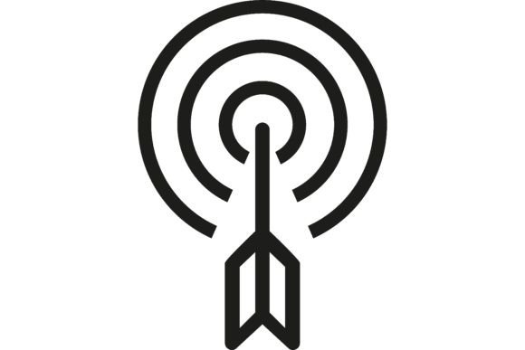 Icon of Archery Range with Arrow: A Symbol of Focus, Achievement, and Modern Design