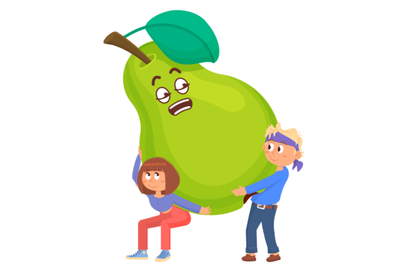 Kids Carrying Big Pear: A Fun and Engaging Fruit Game for All Ages