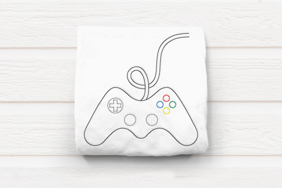 Linework Video Game Controller Embroidery Design