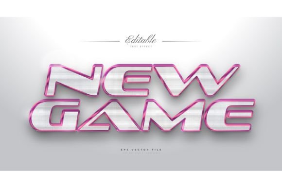 New Game Text Style in White and Pink