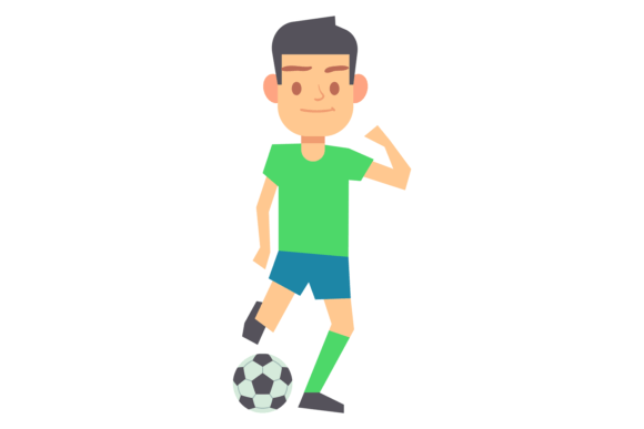Soccer Player Kick Ball: Sport Game Mascot for Dynamic Visual Communication