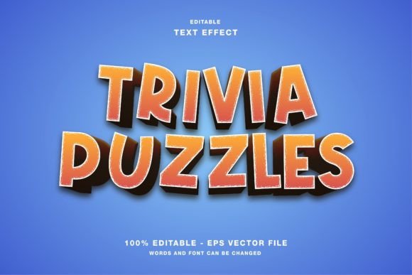 Trivia Puzzles Game Title Text Effect